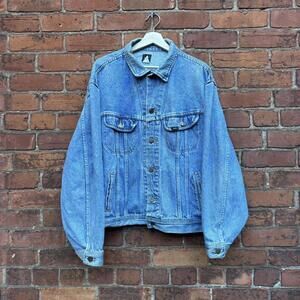 vintage lee rider light wash denim jacket 80s XL